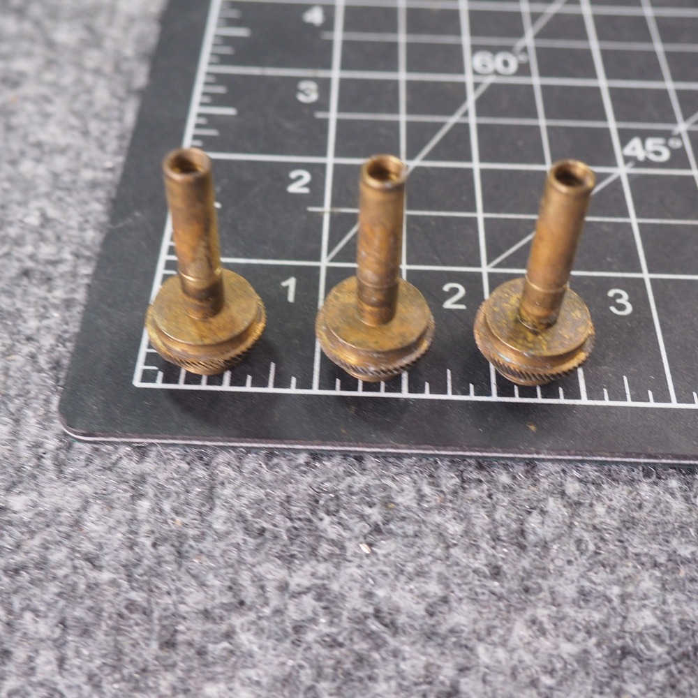 King Tempo Cornet Valve Top Caps Set of 3 Brass Vintage Replacement Parts